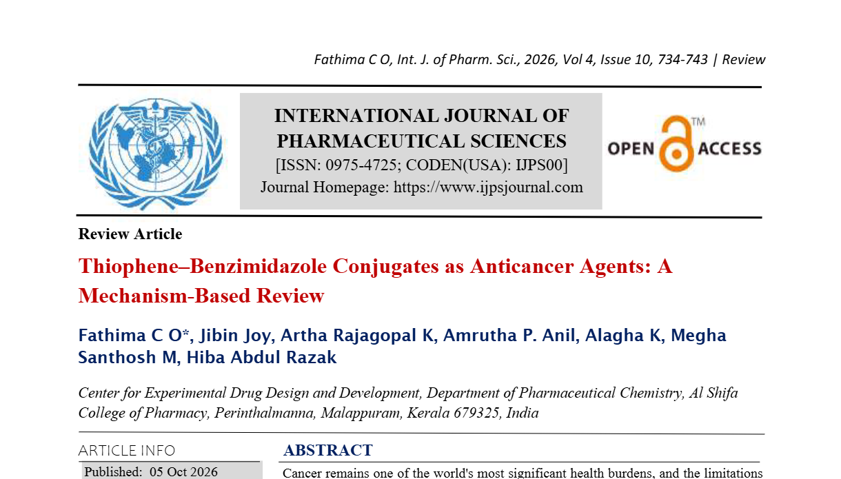 Thiophene–Benzimidazole Conjugates as Anticancer Agents: A Mechanism-Based Review