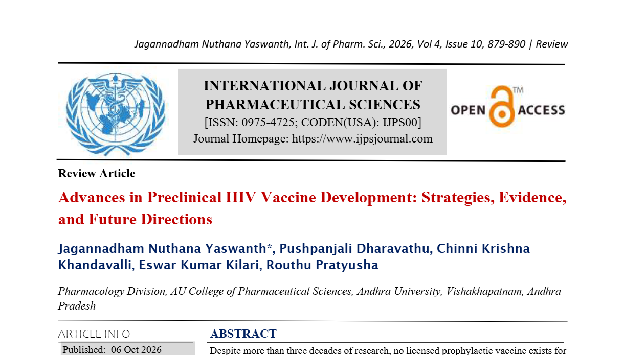 Advances in Preclinical HIV Vaccine Development: Strategies, Evidence, and Future Directions