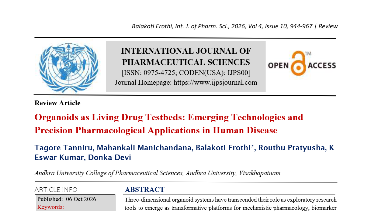 Organoids as Living Drug Testbeds: Emerging Technologies and Precision Pharmacological Applications in Human Disease