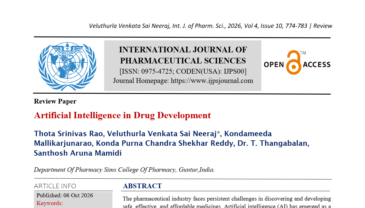 Artificial Intelligence in Drug Development