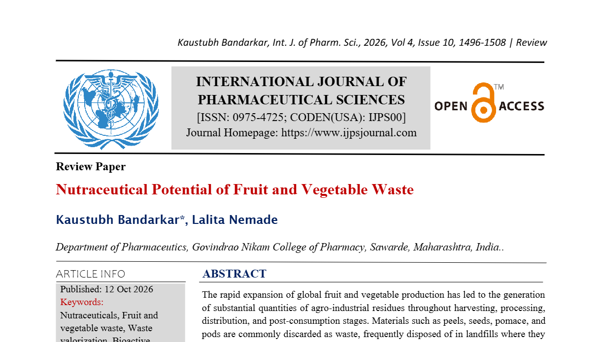 Nutraceutical Potential of Fruit and Vegetable Waste