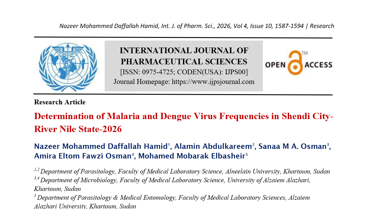 Determination of Malaria and Dengue Virus Frequencies in Shendi City- River Nile State-2026