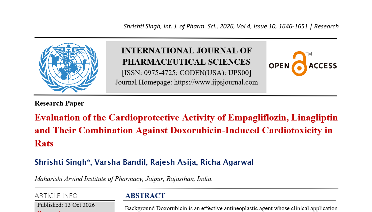 Evaluation of the Cardioprotective Activity of Empagliflozin, Linagliptin and Their Combination Against Doxorubicin-Induced Cardiotoxicity in Rats