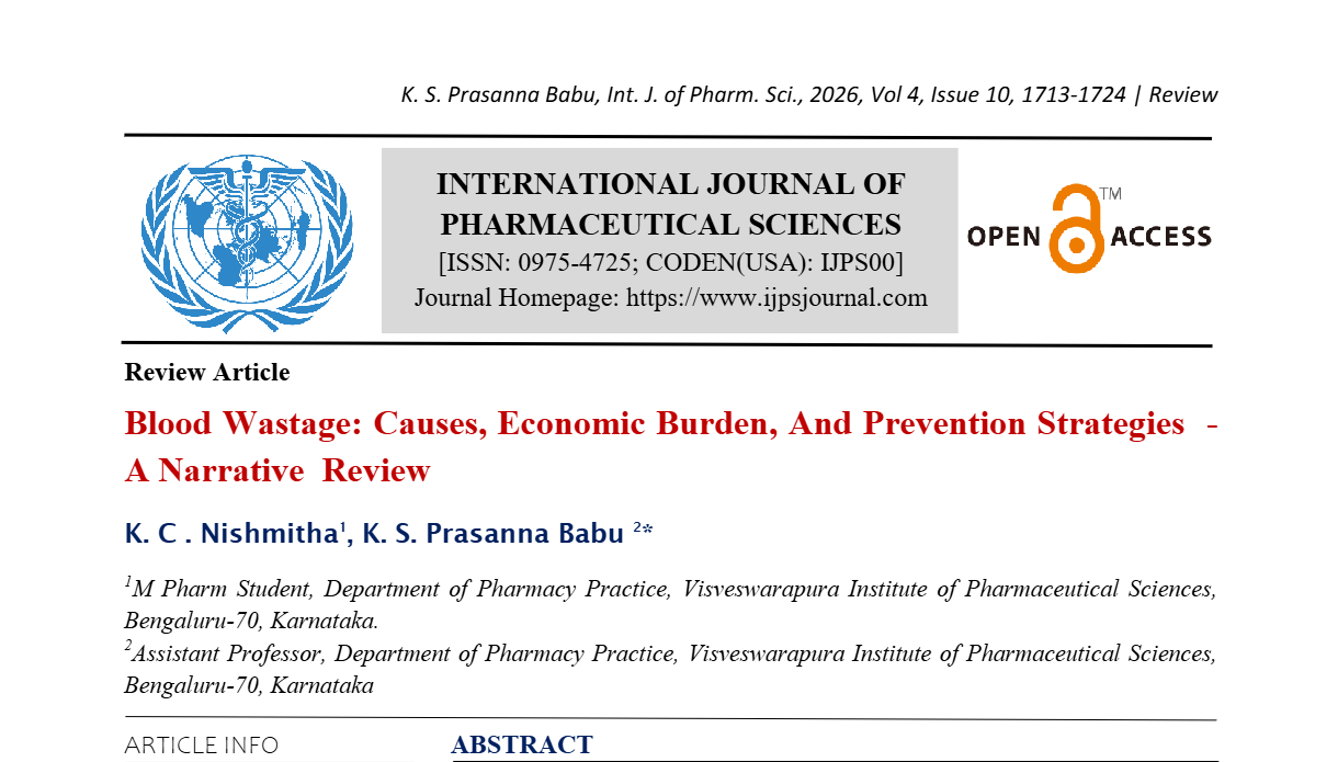 Blood Wastage: Causes, Economic Burden, And Prevention Strategies  - A Narrative  Review