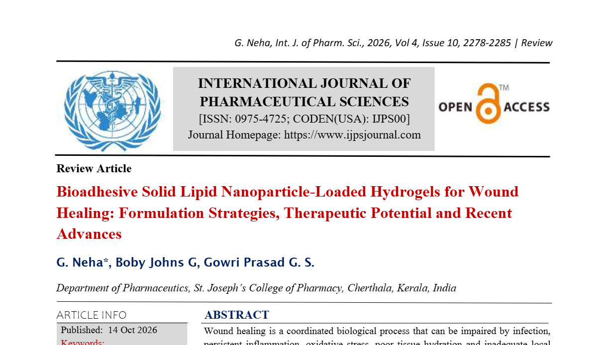 Bioadhesive Solid Lipid Nanoparticle-Loaded Hydrogels for Wound Healing: Formulation Strategies, Therapeutic Potential and Recent Advances