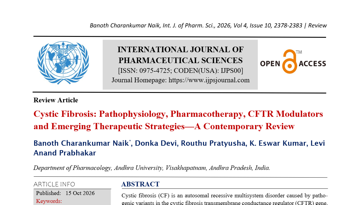 Cystic Fibrosis: Pathophysiology, Pharmacotherapy, CFTR Modulators and Emerging Therapeutic Strategies—A Contemporary Review