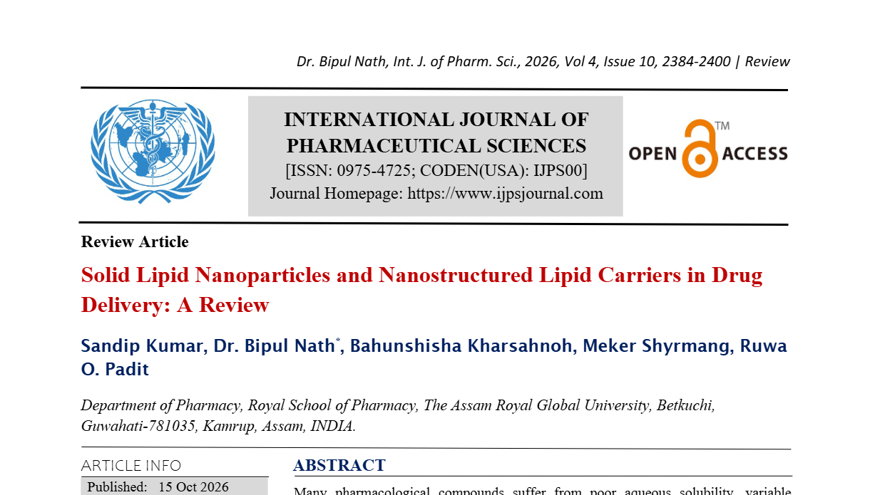 Solid Lipid Nanoparticles and Nanostructured Lipid Carriers in Drug Delivery: A Review