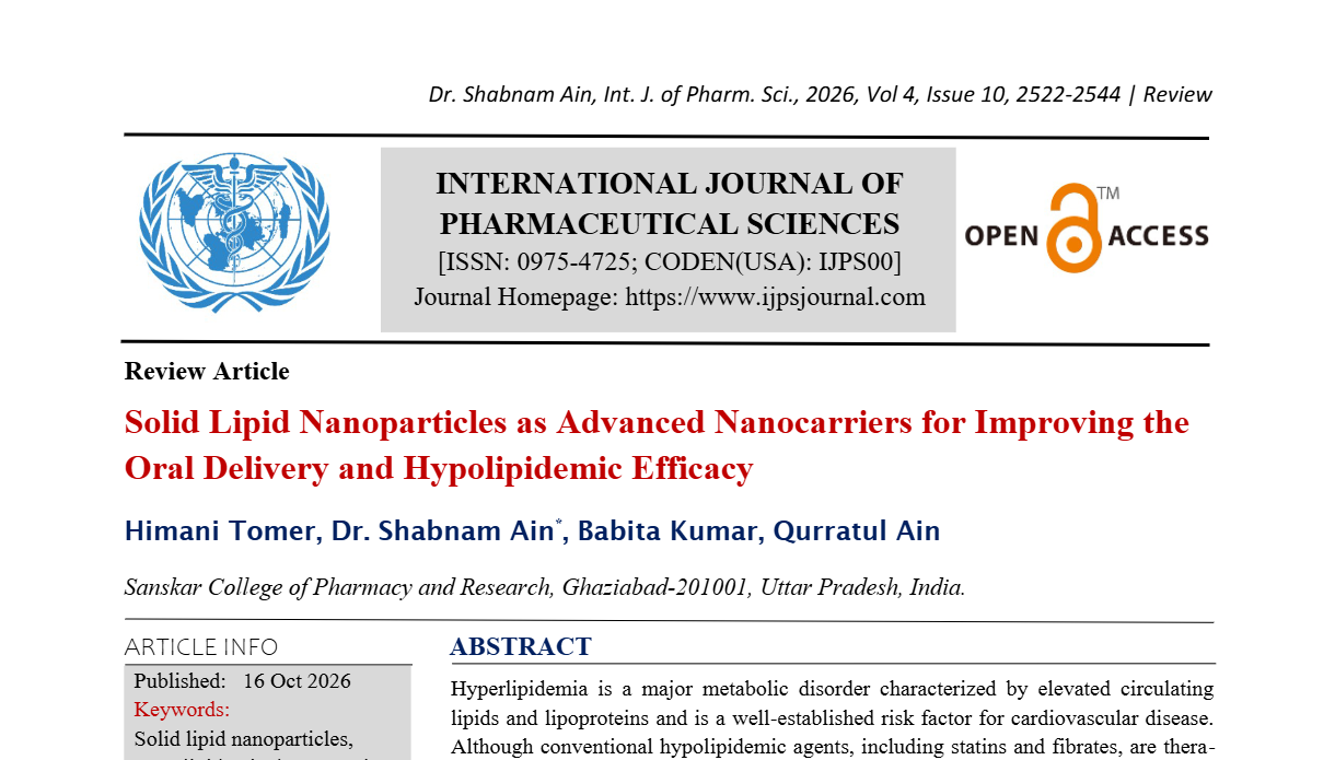 Solid Lipid Nanoparticles as Advanced Nanocarriers for Improving the Oral Delivery and Hypolipidemic Efficacy