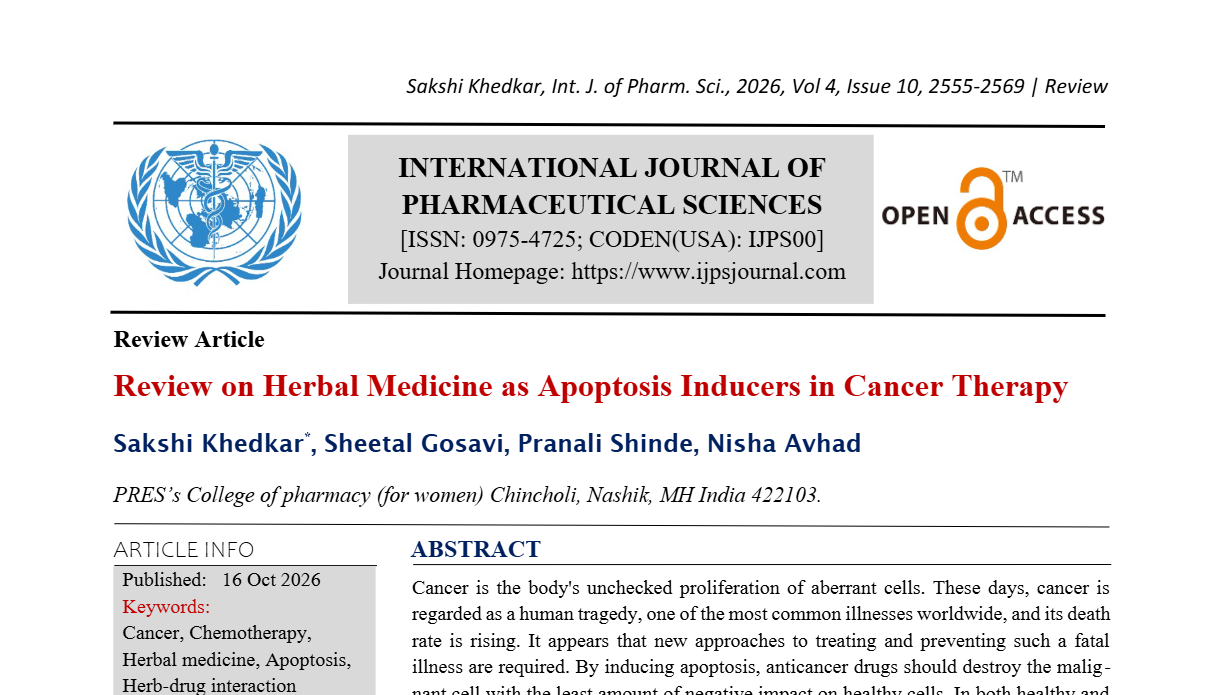 Review on Herbal Medicine as Apoptosis Inducers in Cancer Therapy