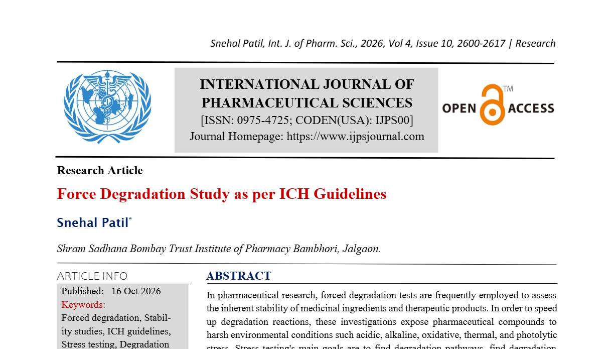 Force Degradation Study as per ICH Guidelines