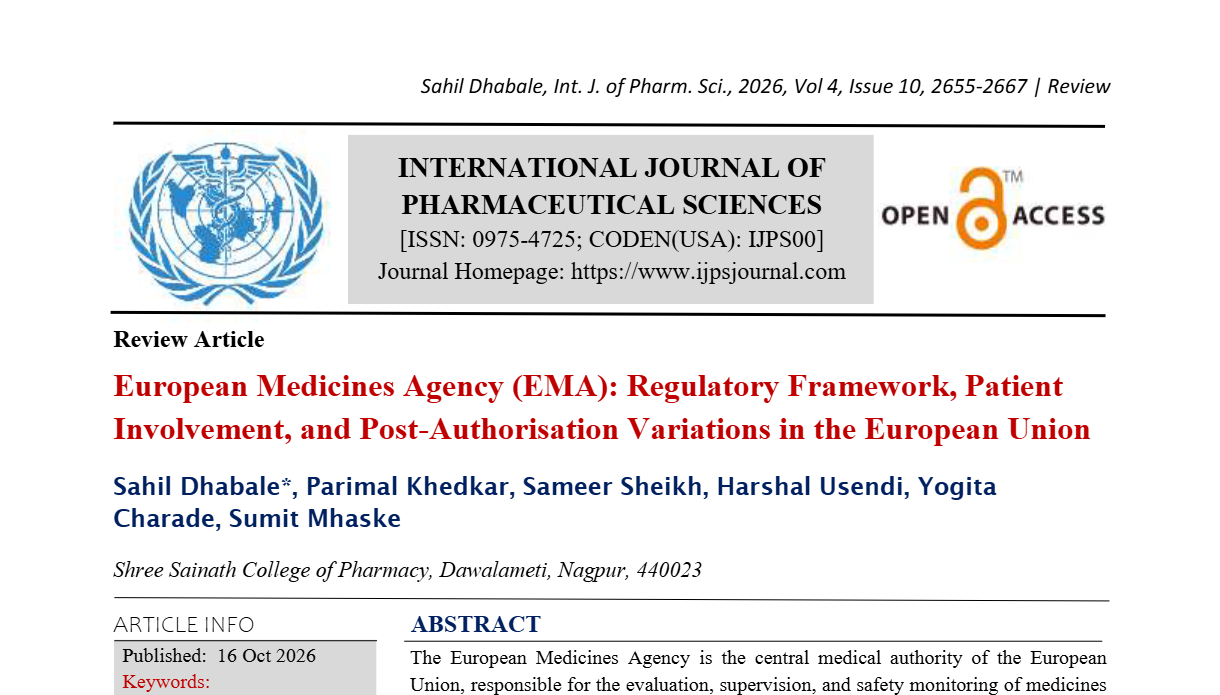 European Medicines Agency (EMA): Regulatory Framework, Patient Involvement, and Post-Authorisation Variations in the European Union