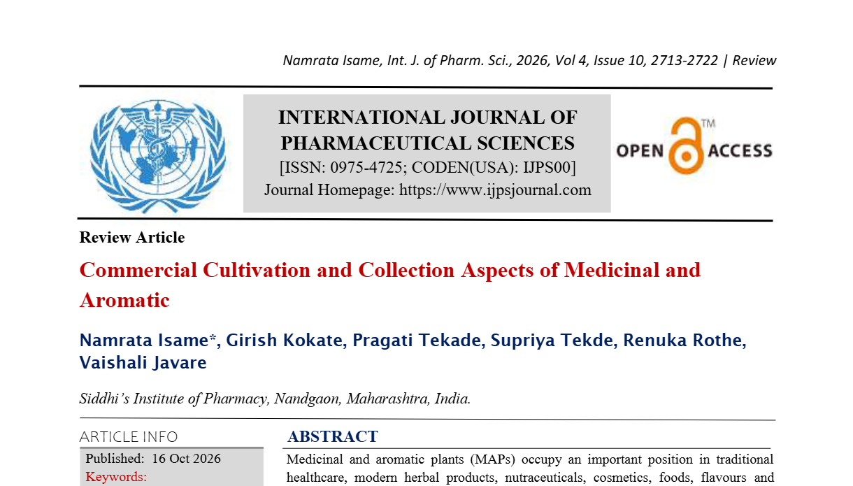 Commercial Cultivation and Collection Aspects of Medicinal and Aromatic