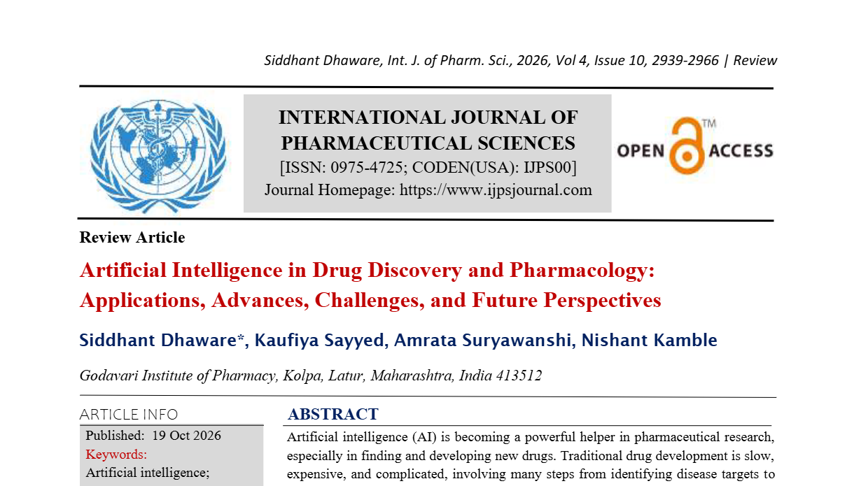 Artificial Intelligence in Drug Discovery and Pharmacology: Applications, Advances, Challenges, and Future Perspectives