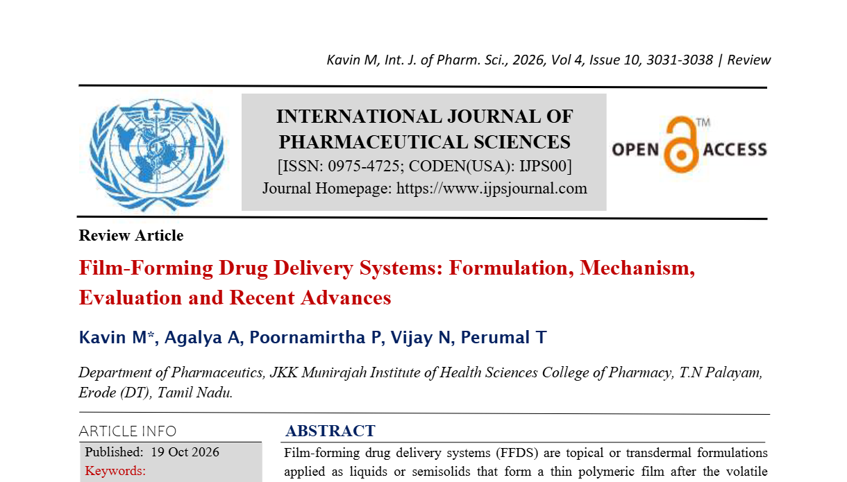 Film-Forming Drug Delivery Systems: Formulation, Mechanism, Evaluation and Recent Advances