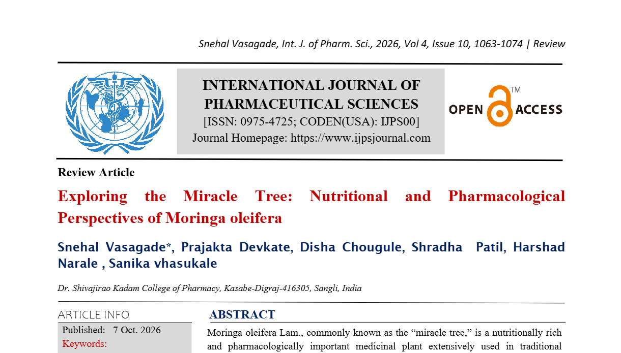 Exploring the Miracle Tree: Nutritional and Pharmacological Perspectives of Moringa oleifera
