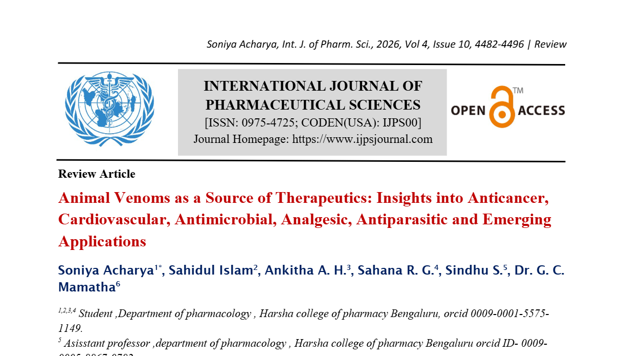 Animal Venoms as a Source of Therapeutics: Insights into Anticancer, Cardiovascular, Antimicrobial, Analgesic, Antiparasitic and Emerging Applications