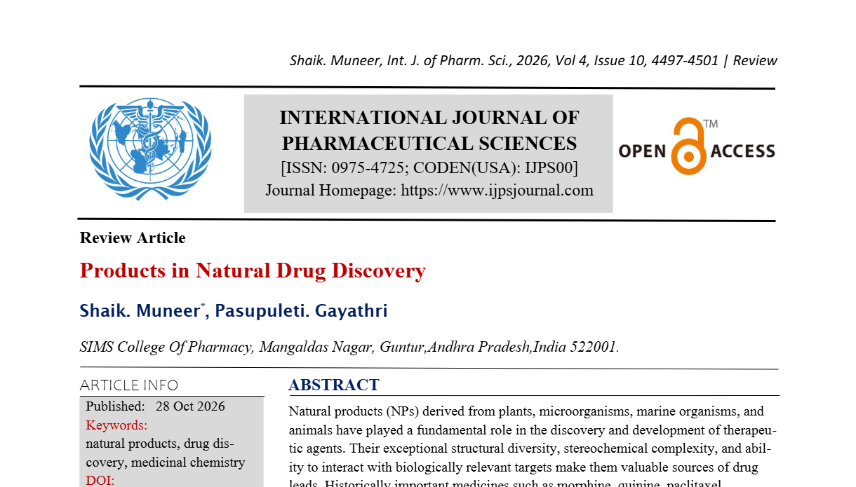 Products in Natural Drug Discovery