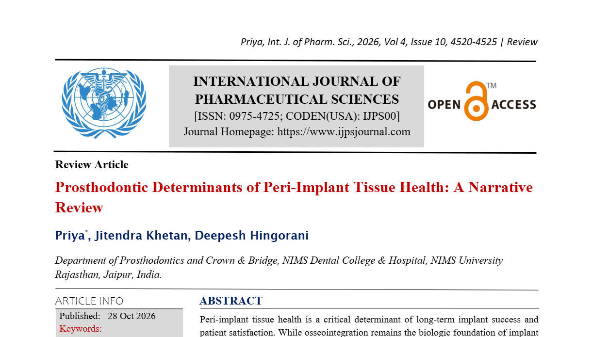 Prosthodontic Determinants of Peri-Implant Tissue Health: A Narrative Review