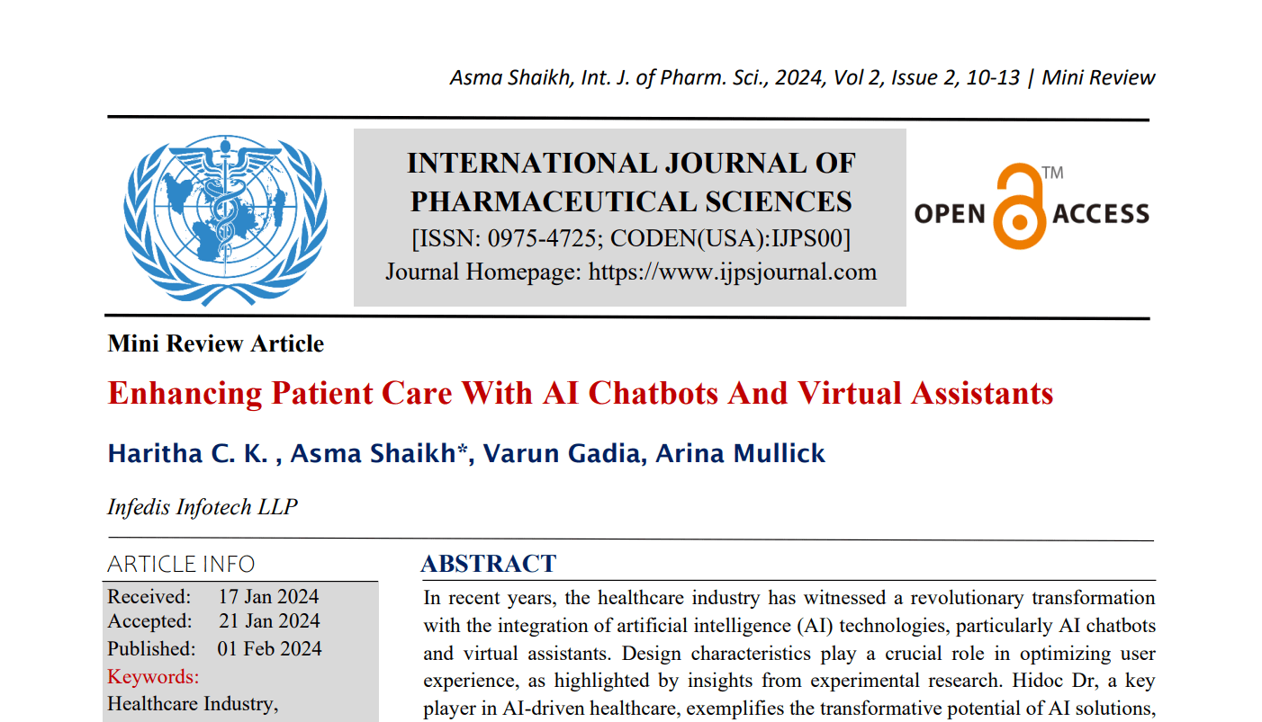 Enhancing Patient Care With AI Chatbots And Virtual Assistants | IJPS ...