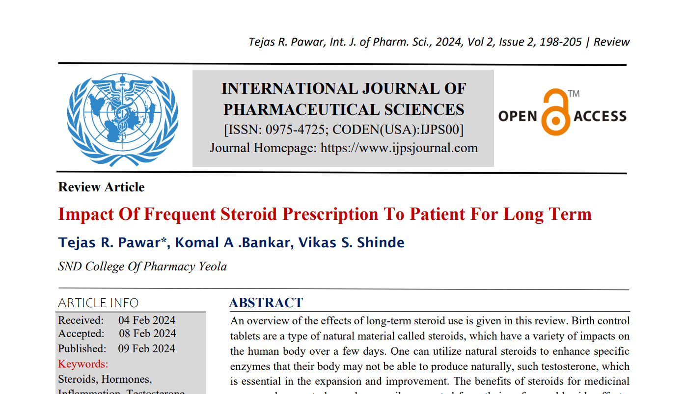 Impact Of Frequent Steroid Prescription To Patient For Long Term | IJPS ...