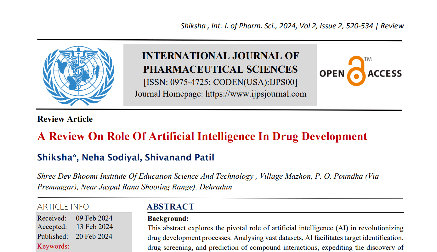 A Review On Role Of Artificial Intelligence In Drug Development | IJPS ...